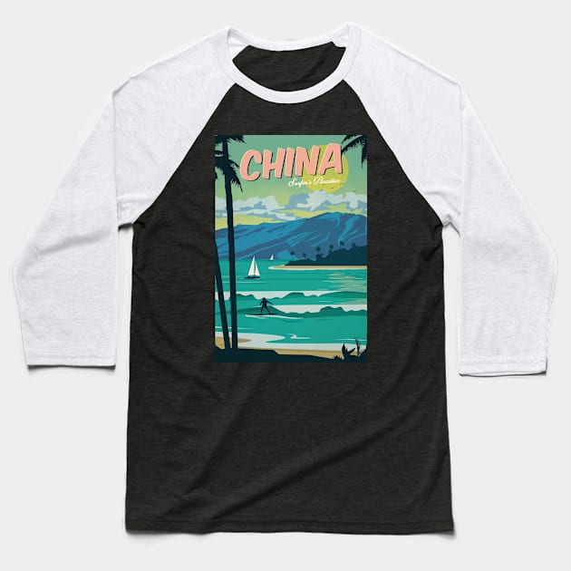 China surfer's paradise Baseball T-Shirt by NeedsFulfilled